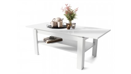 ASTI-R Biały Mat - nowoczesny stolik kawowy z rozkładanym blatem
